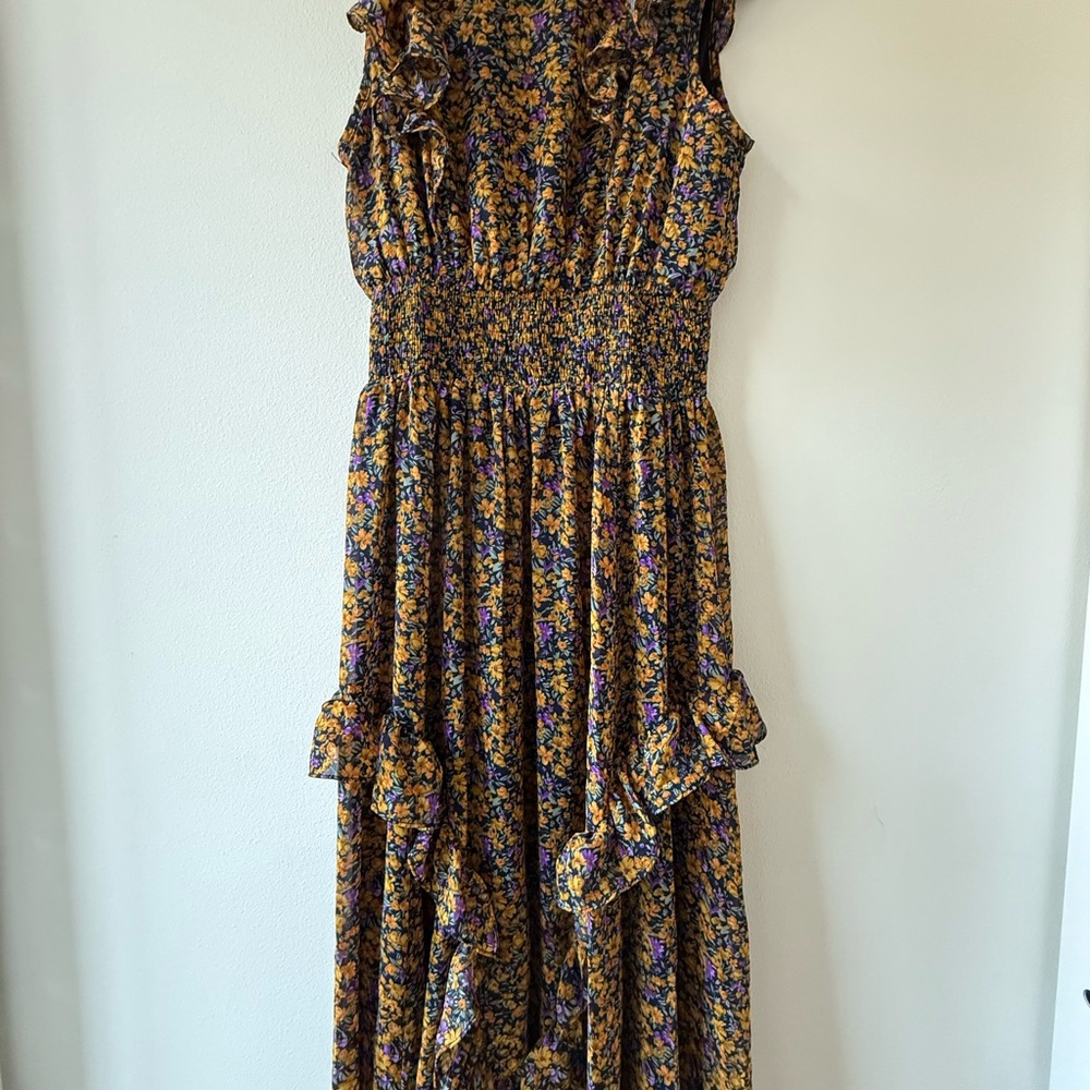 *LIKE NEW* Lulus Floral Print Mock Neck Midi Dress Womens